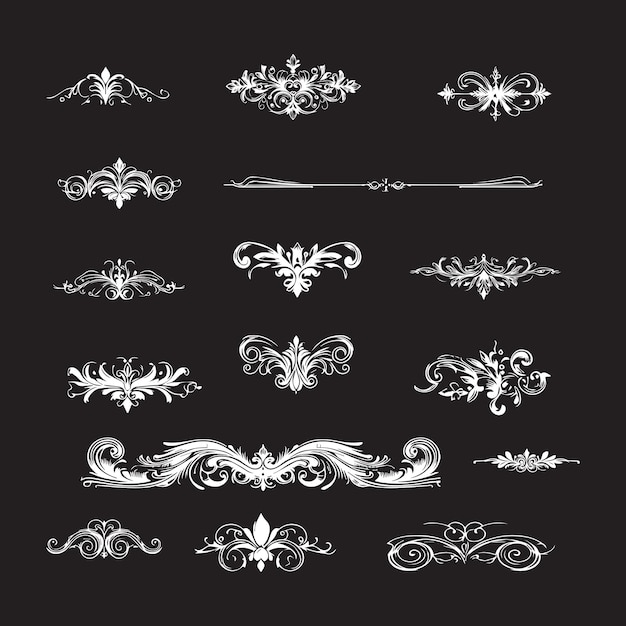 Coleção de elegantes ornamentos florais
