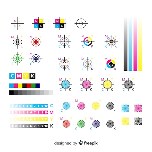 Coleção de elementos de calibração Cmyk