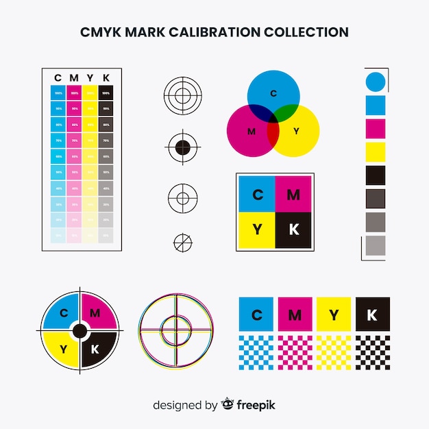 Coleção de elementos de calibração Cmyk