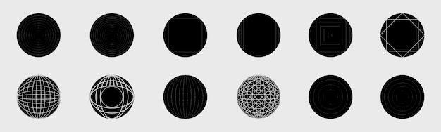 Coleção de elementos de design de geometria y2k retrofuturista elementos de design geométrico na moda bauhaus abstrato e estilo cósmico boho