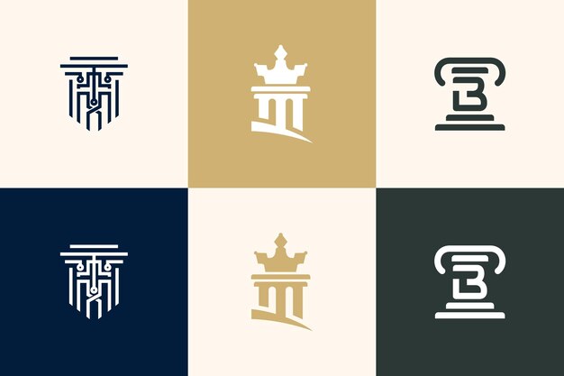 Coleção de elementos de design de logotipo de advogado para o seu negócio