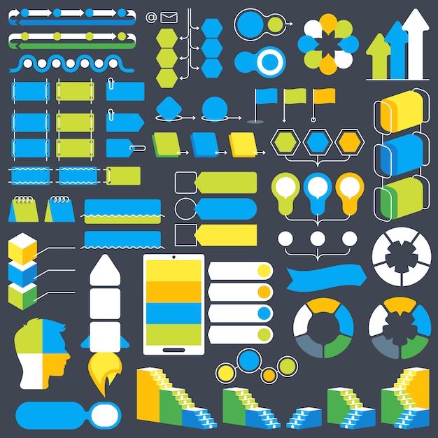 Vetor coleção de elementos de design infográfico