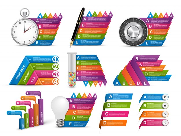 Vetor coleção de elementos de infográfico. elementos de design do vetor.