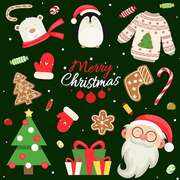 coleção de elementos de natal