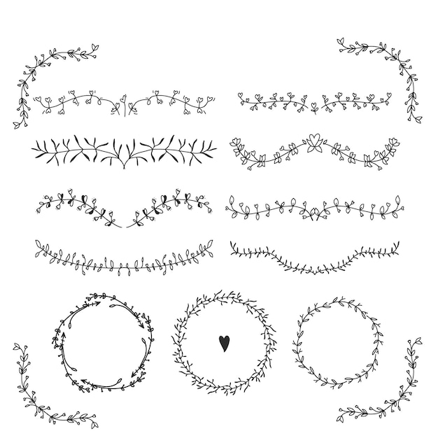coleção de elementos decorativos caligráficos