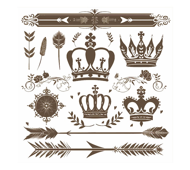 Coleção de elementos decorativos
