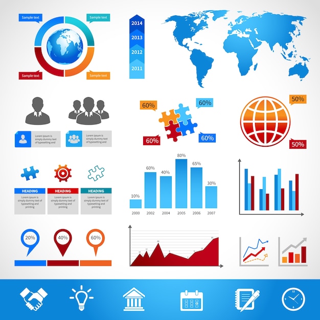 Coleção de elementos infographic úteis