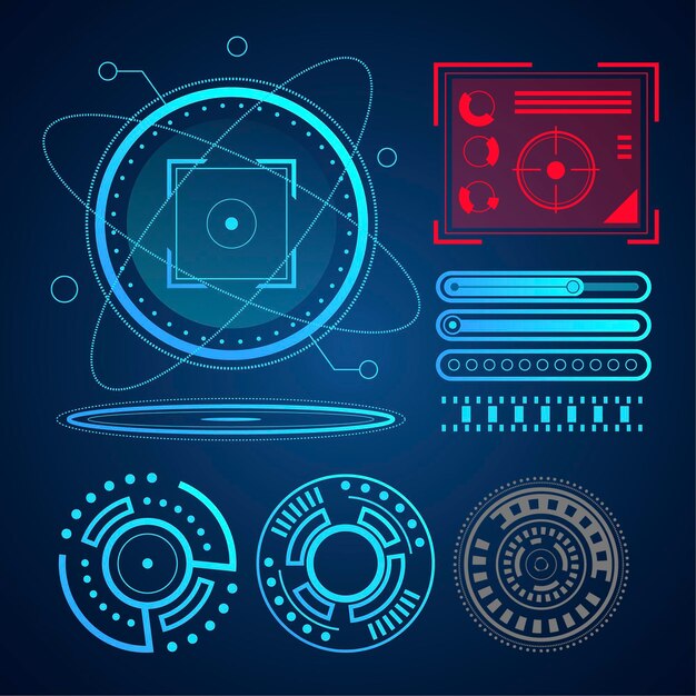 Vetor coleção de elementos inforgráficos futuristas cs6