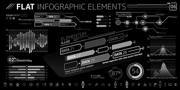 Coleção de elementos vetoriais infográfico corporativo