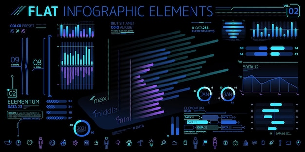 Coleção de elementos vetoriais infográfico corporativo