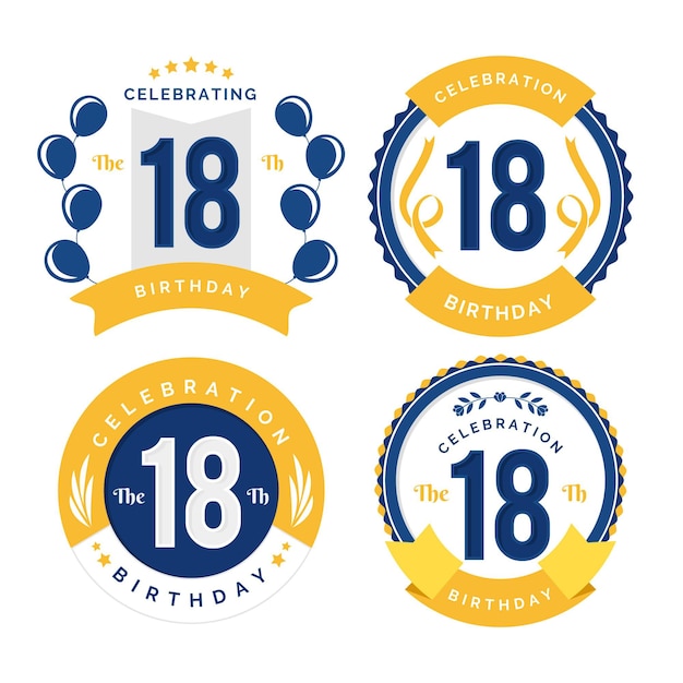 Coleção de emblemas do 18º aniversário