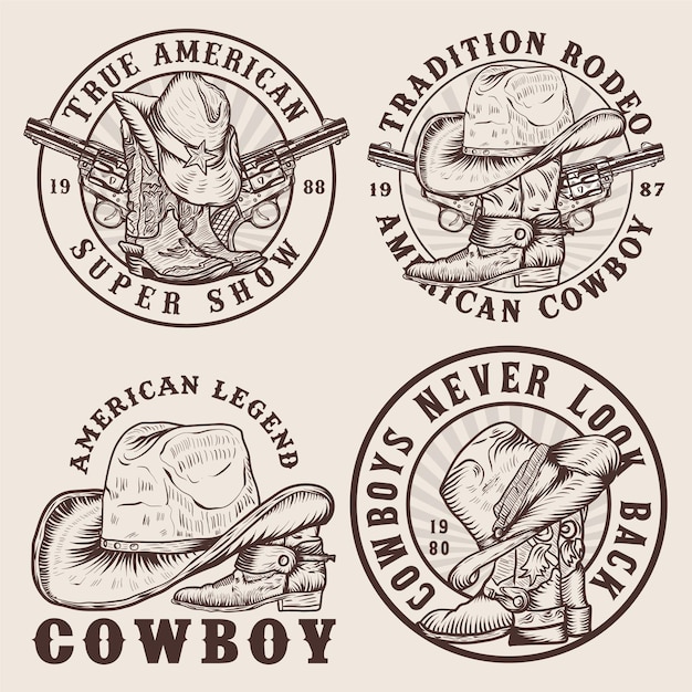 Coleção de emblemas do Oeste Selvagem