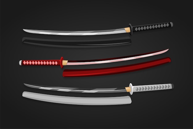 Coleção de espadas samurai japonesas