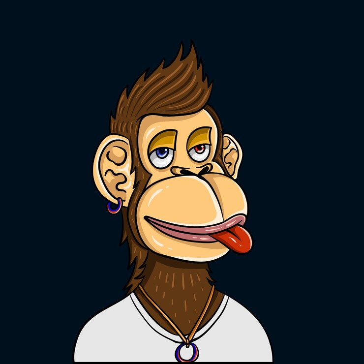 Vetor coleção de estilo nft punk de estilo macaco entediado desenhada à mão o macaco entediado yacht club nft artwork