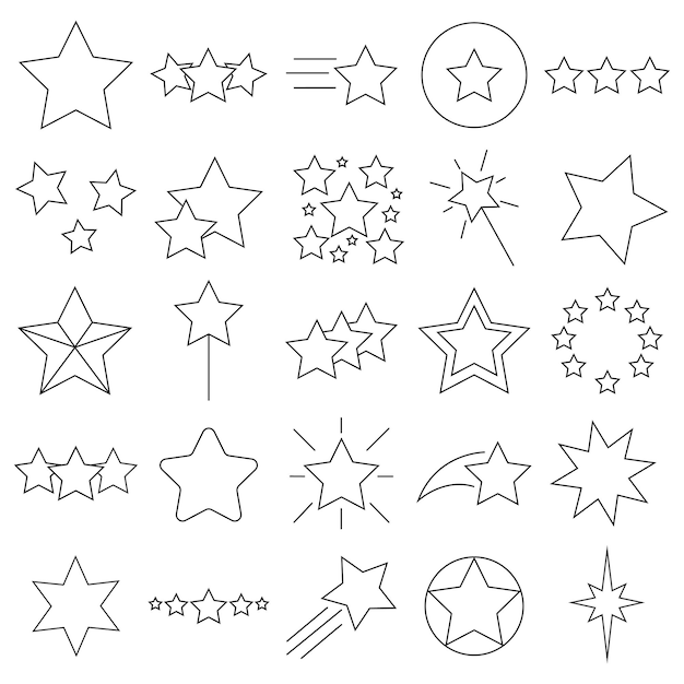 Coleção de estrelas fundo de ícones de vetores de estrelas ícone de estrela