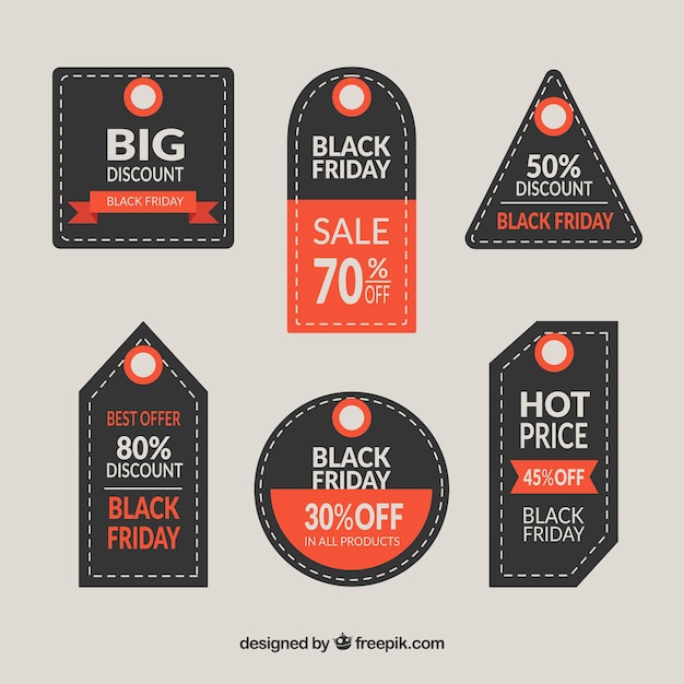 Vetor coleção de etiquetas black friday