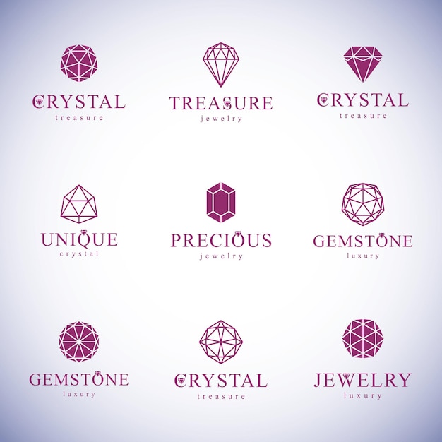 Vetor coleção de figuras geométricas abstratas vetoriais melhores para uso como logotipo de negócios elegante. elemento de design de diamante.