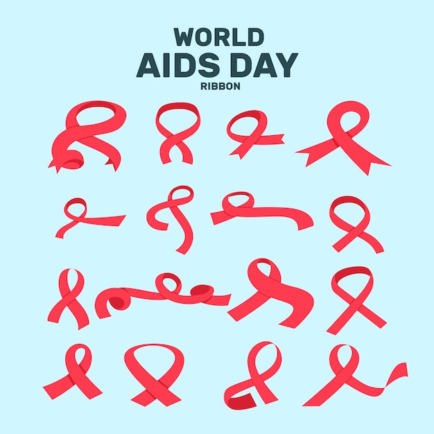 Coleção de fitas do dia mundial da aids