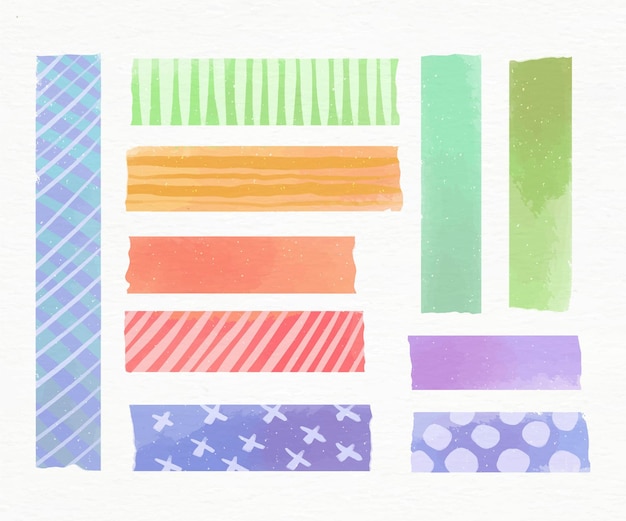 Coleção de fitas washi aquarela