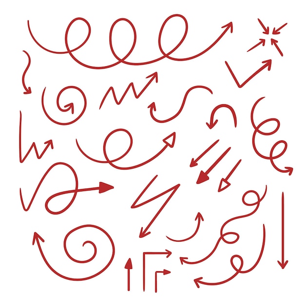 Coleção de flechas desenhadas à mão