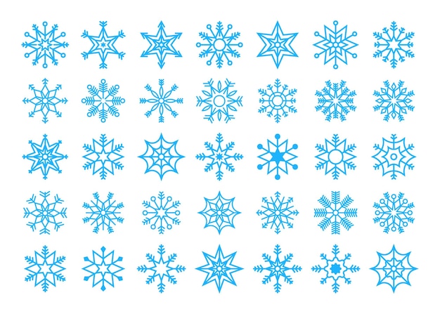 Coleção de flocos de neve Formas de floco de neve Vector