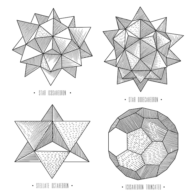 Vetor coleção de formas geométricas complexas