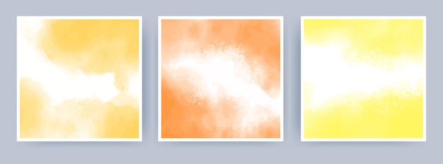 Coleção de fundo de cartão de convite de lavagem molhada em aquarela