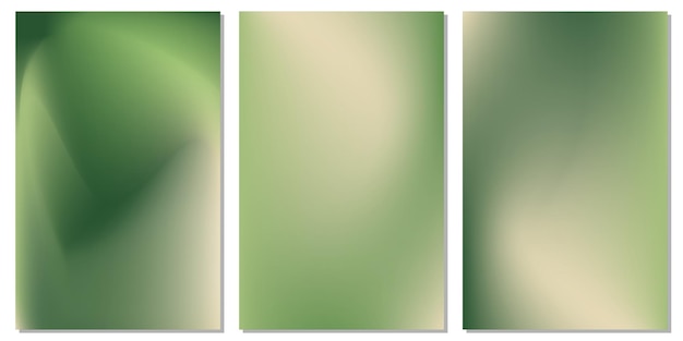 Coleção de fundo granulado de gradiente de cor verde