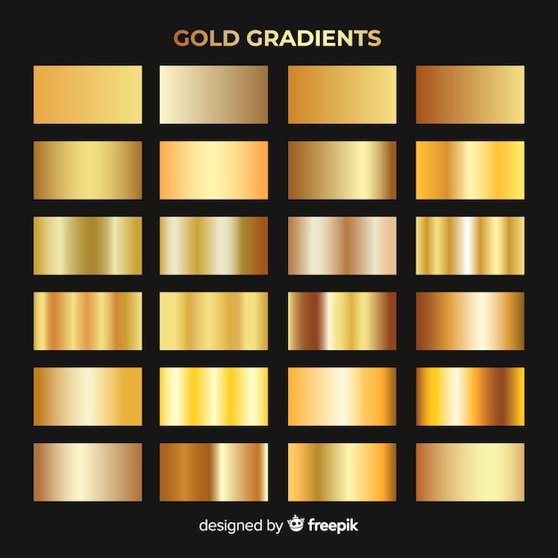 Vetor coleção de gradiente de ouro