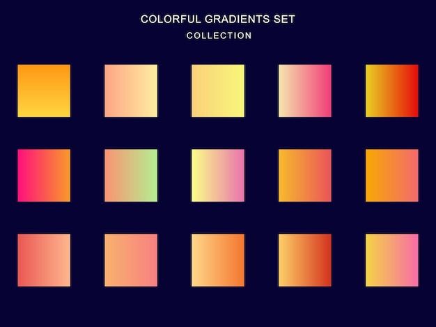 coleção de gradientes pacote de cores douradas conjunto de paleta colorida combinação de cores vetor livre de fundo