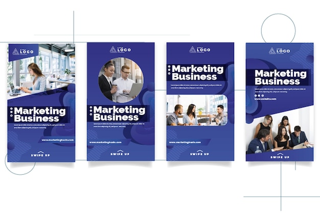 Coleção de histórias de instagram de negócios de marketing