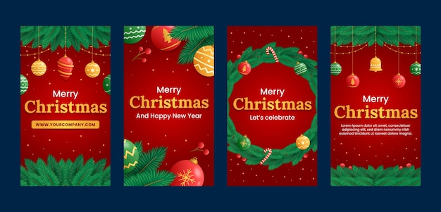 Coleção de histórias do instagram de celebração da temporada de natal