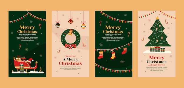 coleção de histórias do instagram de temporada de natal