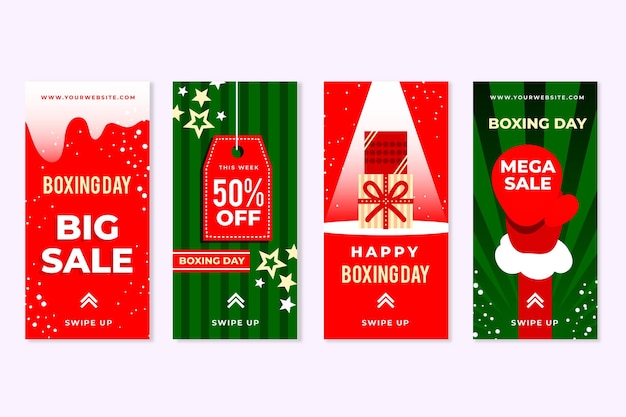 Coleção de histórias do instagram de venda de boxing day