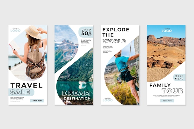 Coleção de histórias do Instagram de venda de viagens
