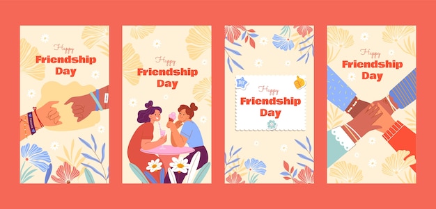Coleção de histórias do Instagram do Dia da Amizade