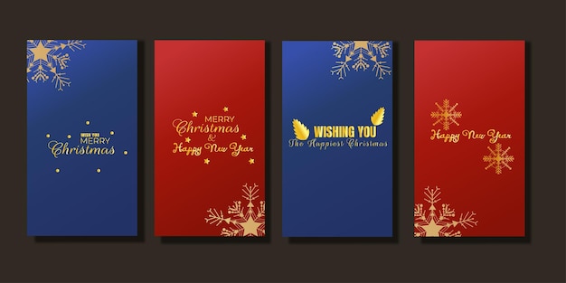 Coleção de histórias instagram de natal simples