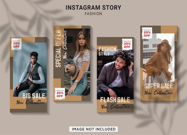 Coleção de histórias instagram de venda de moda
