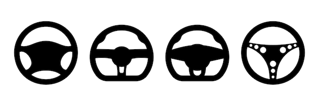Coleção de ícone de volantes de carro. ilustração vetorial