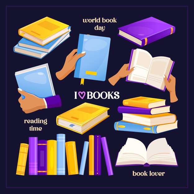 Coleção de ícones de amantes de livros