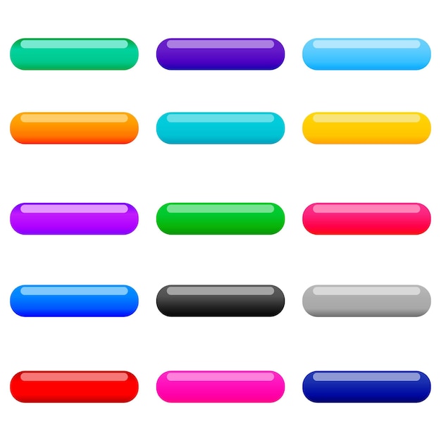 Vetor coleção de ícones de botões de aplicativos de gradiente com efeito de luz vectro