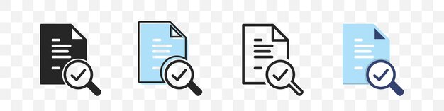 Coleção de ícones de documentos de auditoria em estilo diferente