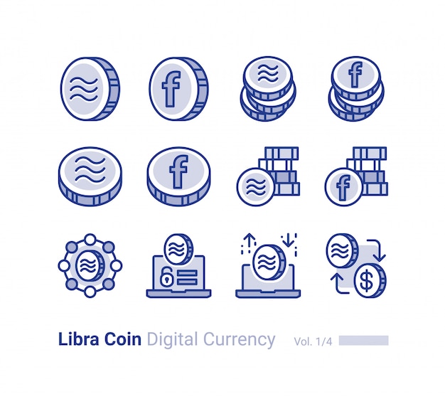 Vetor coleção de ícones de libra coin