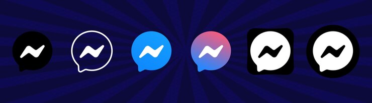 Vetor coleção de ícones de messenger logotipo de mídia social arte de linha e estilo plano isolado em fundo branco ícone de linha vetorial para negócios e publicidade