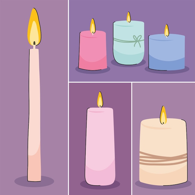 Coleção de ícones de velas