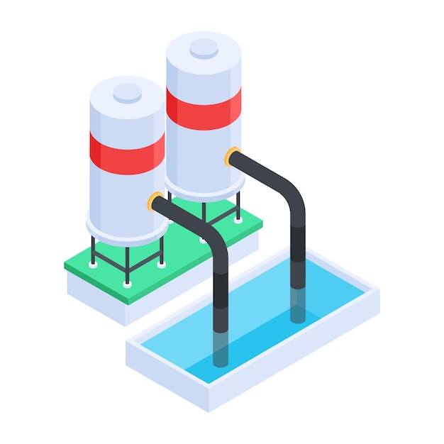 Vetor coleção de ícones isométricos de unidades de fabricação