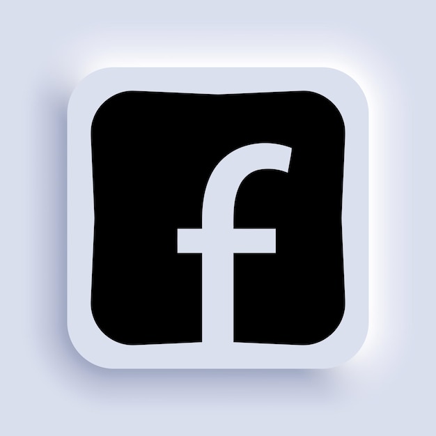 Coleção de ícones pretos do Facebook Logotipo de mídia social Arte de linha e estilo plano isolado no fundo branco Ícone de linha vetorial para negócios e publicidade Editorial