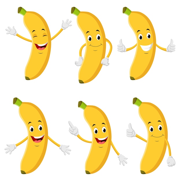 Coleção de ilustrações de banana