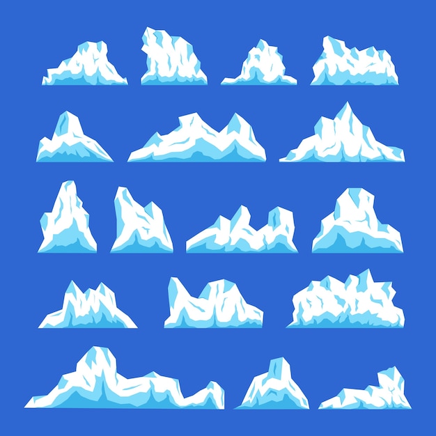 Coleção de ilustrações de iceberg