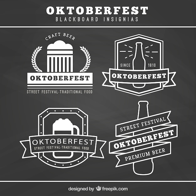 Coleção de insígnias do quadro-negro oktoberfest